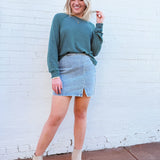 HYFVE Tops - Sweaters Striped Raglan Top In Deep Green