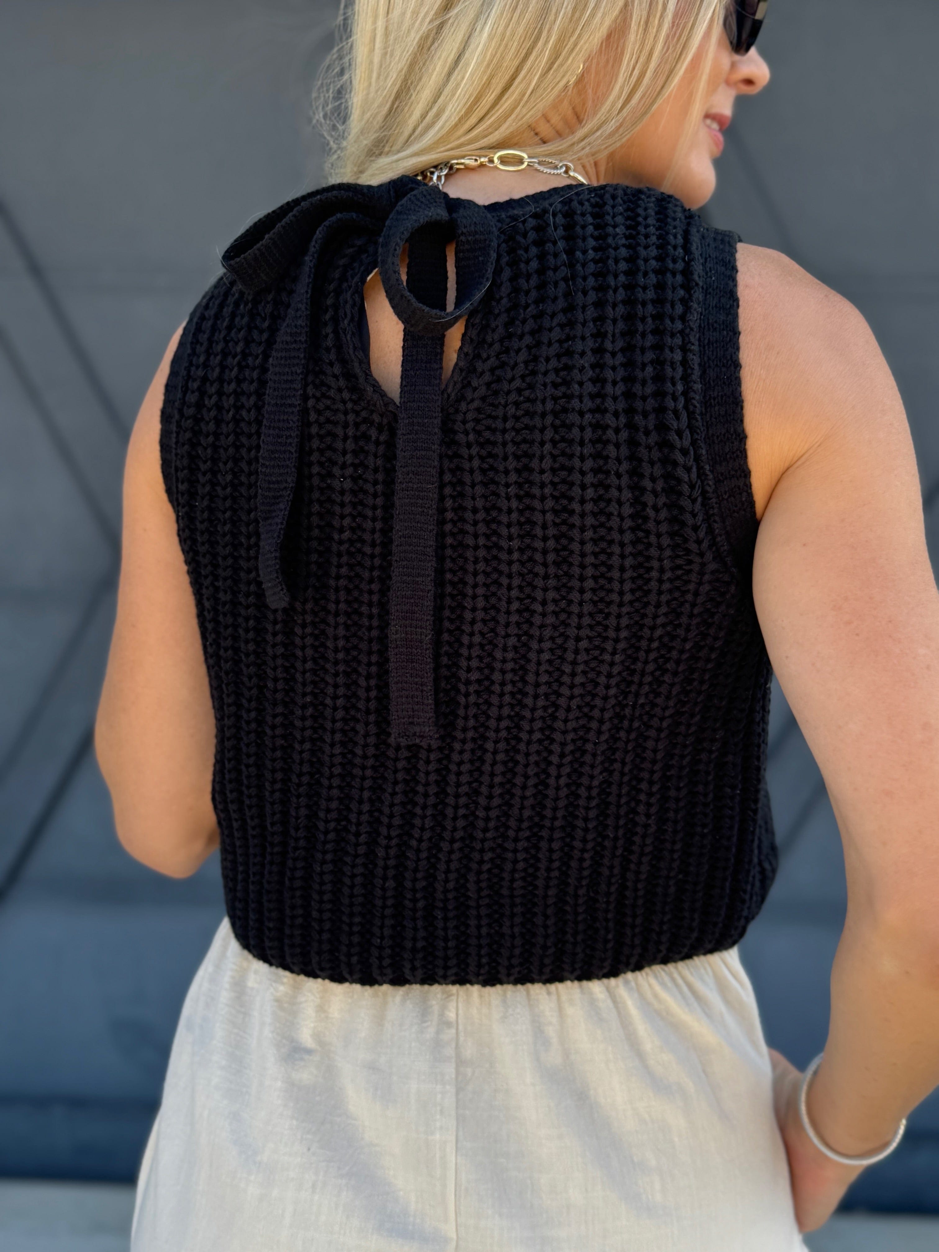 Chunky Twofer Sweater Midi Dress In Black - Infinity Raine