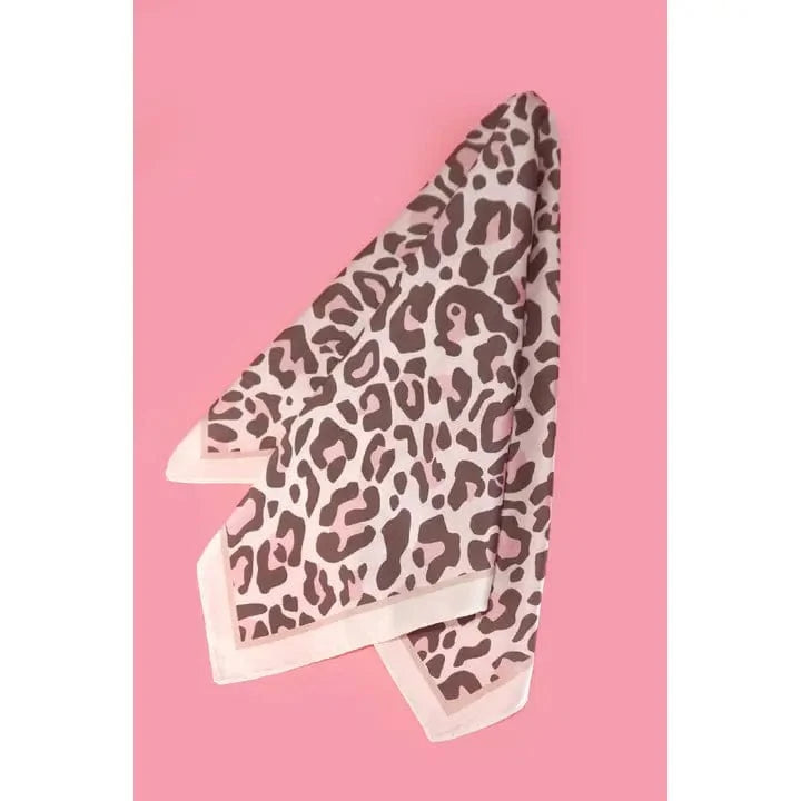 Leopard Silk Scarf In Pink - Infinity Raine