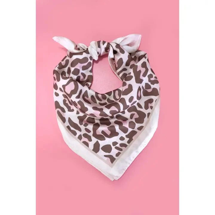 Leopard Silk Scarf In Pink - Infinity Raine