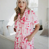 Pink Western Boots Loungewear Short Set - Infinity Raine