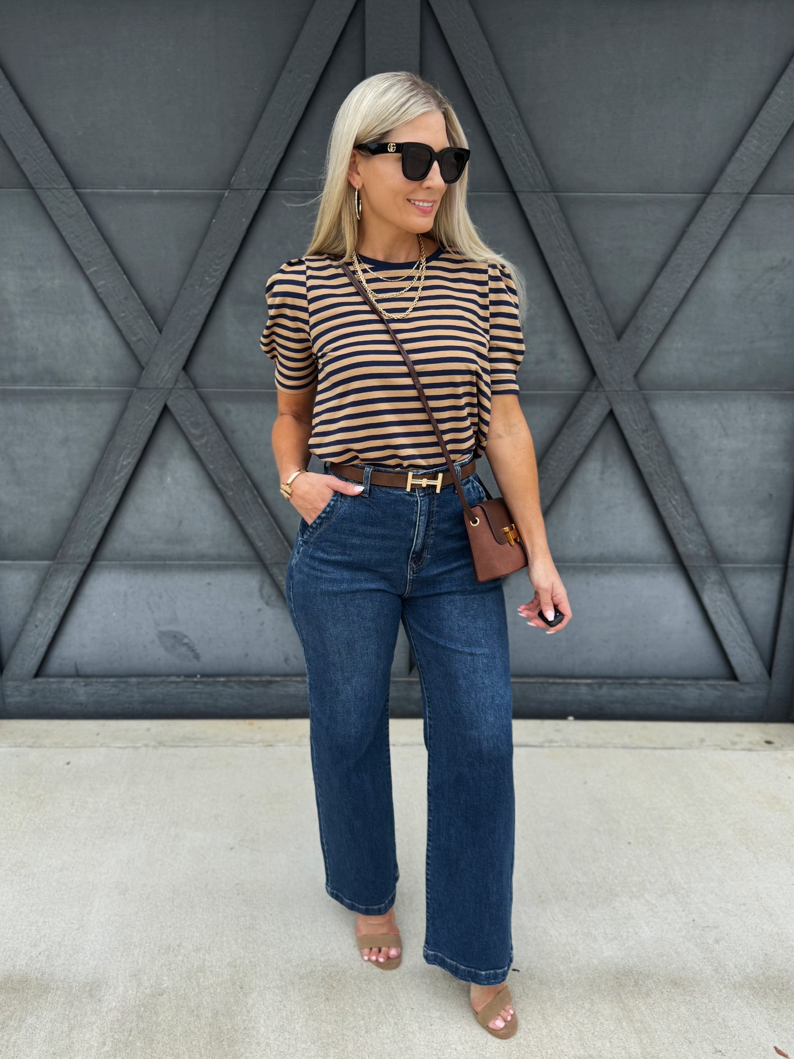 L.T.J Gia Wide Leg Trouser Jean In Dark - Infinity Raine