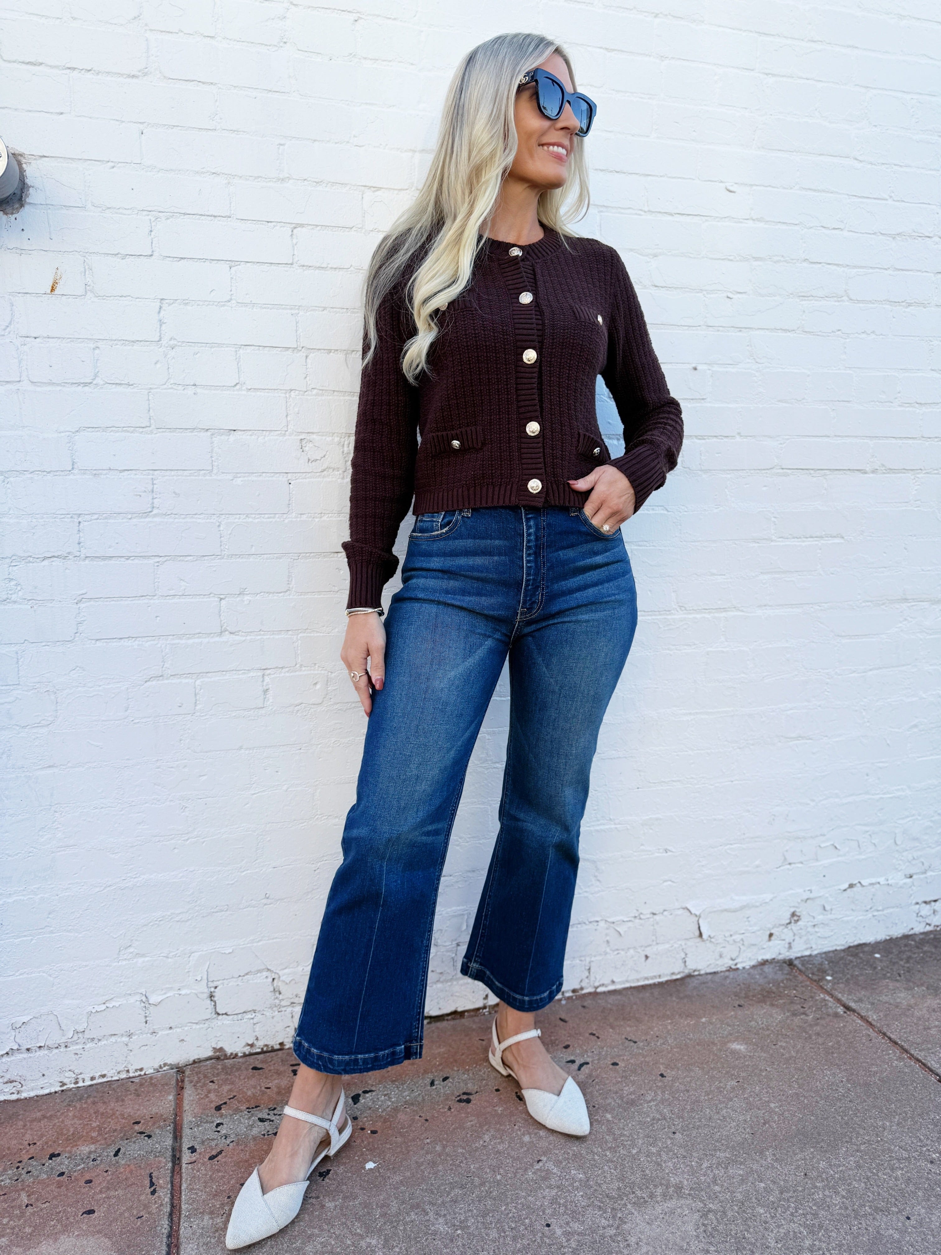 L.T.J Bottoms - Pants L.T.J Venice Almost Rigid Straight Crop Jeans In Dark