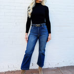 L.T.J Bottoms - Pants L.T.J Venice Almost Rigid Straight Crop Jeans In Dark