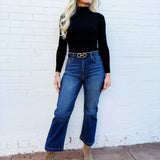L.T.J Bottoms - Pants L.T.J Venice Almost Rigid Straight Crop Jeans In Dark