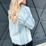 Letter to Juliet Oversized Shacket-Light Denim - Infinity Raine