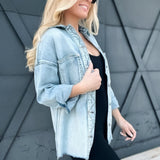 L.T.J Oversized Shacket-Light Denim - Infinity Raine