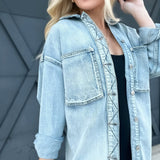 Letter to Juliet Oversized Shacket-Light Denim - Infinity Raine