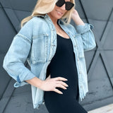 L.T.J Oversized Shacket-Light Denim - Infinity Raine