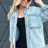 L.T.J Oversized Shacket-Light Denim - Infinity Raine