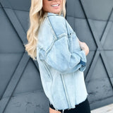 L.T.J Oversized Shacket-Light Denim - Infinity Raine