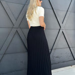 A-Line Maxi Skirt-Black - Infinity Raine