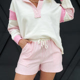 Count On Me Striped Shorts- Pink - Infinity Raine