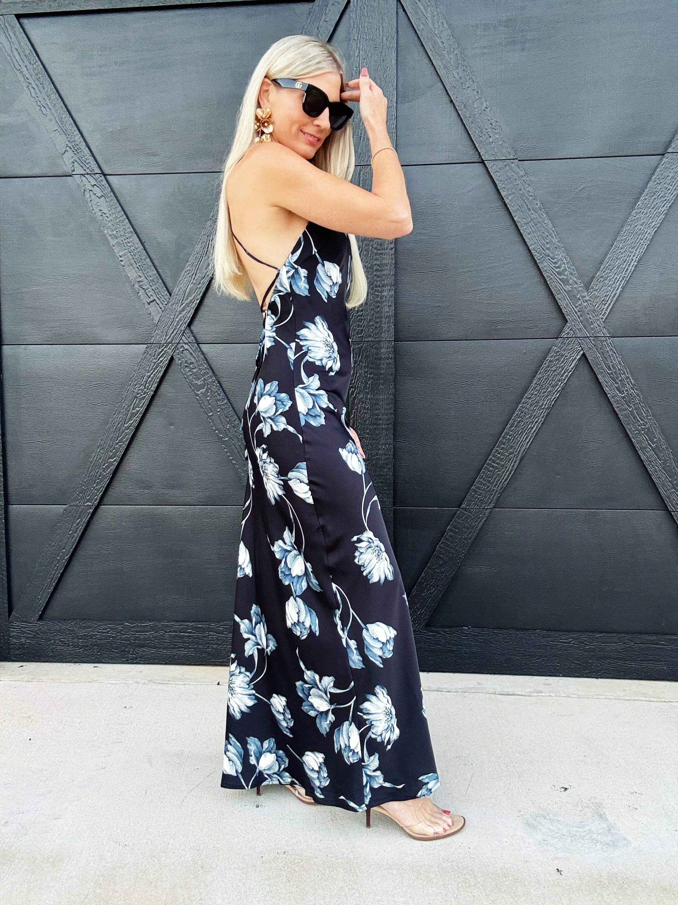 Lulus Dresses Cori Cross Back Maxi Dress In Black