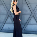 Cropped Vest Pant Set In Black - Infinity Raine