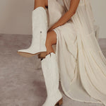 Next Level Cowgirl Boots In White - Infinity Raine