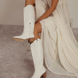 Next Level Cowgirl Boots In White - Infinity Raine
