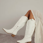 Next Level Cowgirl Boots In White - Infinity Raine