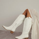 Next Level Cowgirl Boots In White - Infinity Raine