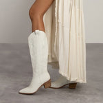 Next Level Cowgirl Boots In White - Infinity Raine