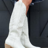 Next Level Cowgirl Boots In White - Infinity Raine