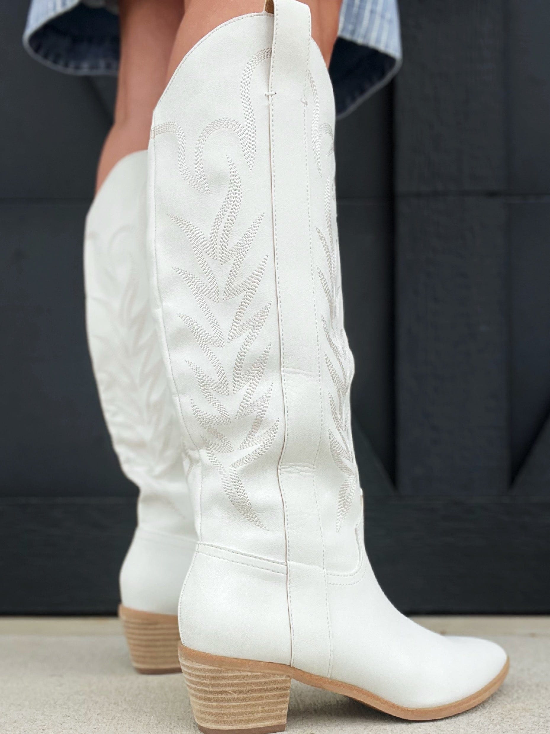 Next Level Cowgirl Boots In White - Infinity Raine