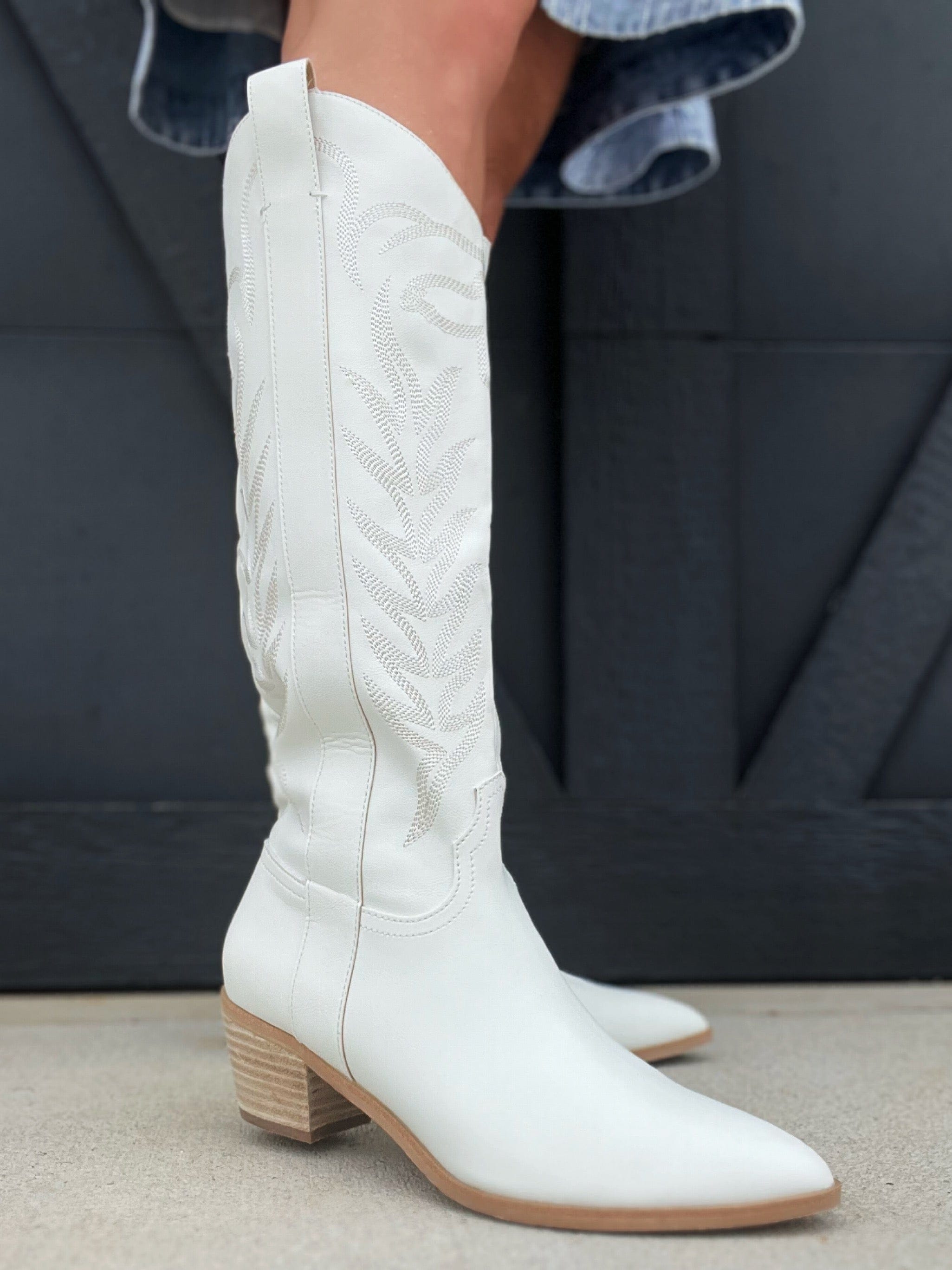 Next Level Cowgirl Boots In White - Infinity Raine