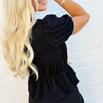 MINE Tops - Blouses Crinkle Puff Sleeve Bow Top In Black