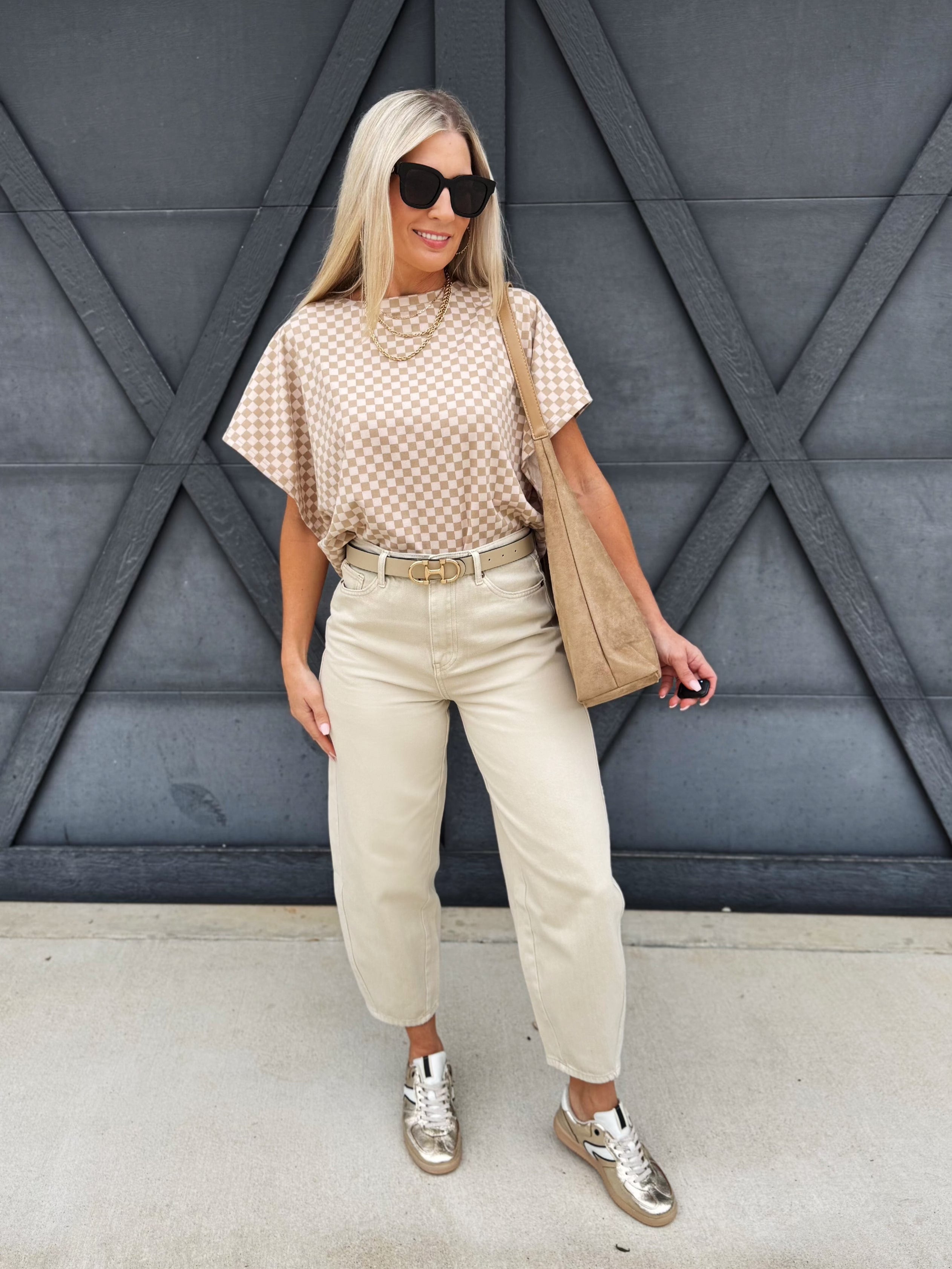Washed Barrel Pants In Beige - Infinity Raine