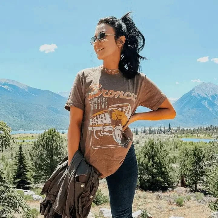 Bronco Tee In Brown - Infinity Raine