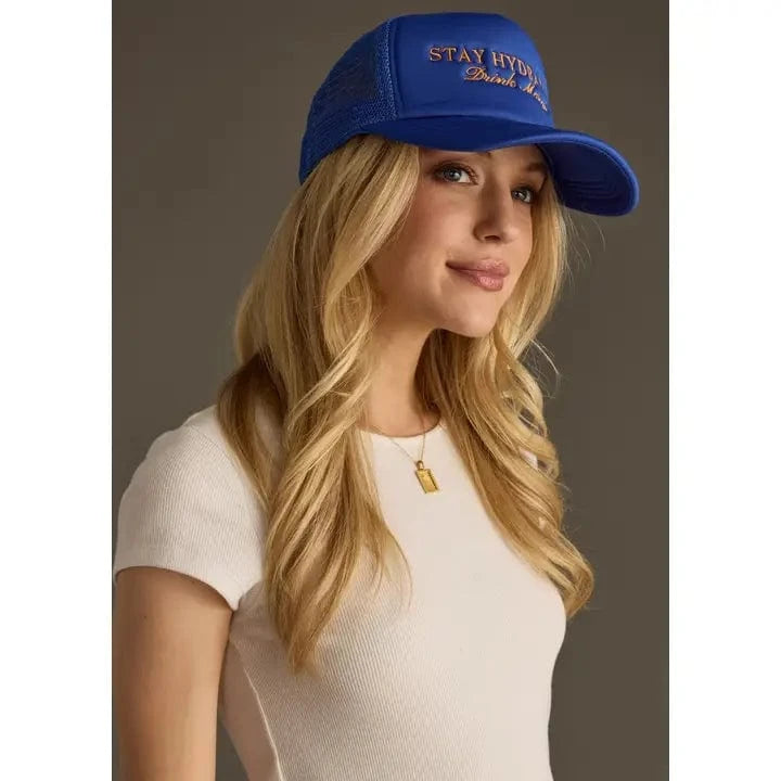 Stay Hydrated Drink Margs Trucker Hat In Blue - Infinity Raine