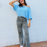 Promesa Tops - Blouses Short Sleeve Pointelle Ribbed Knit Sweater In Light Blue