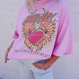 Love And Rock Tee In Pink - Infinity Raine