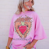 Love And Rock Tee In Pink - Infinity Raine
