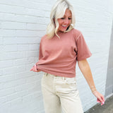 RicherPoorer Relaxed Crop Tee In Russet - Infinity Raine