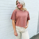 RicherPoorer Relaxed Crop Tee In Russet - Infinity Raine