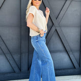 Risen Mid Rise Wide Leg In Medium - Infinity Raine