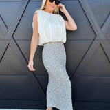 SADIE & SAGE Bottoms - Skirts Luster Sequin Maxi Skirt In Silver
