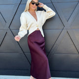 Sage The Label Bottoms - Skirts Deep Trance Bias Midi Skirt In Wine