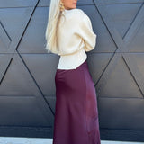Sage The Label Bottoms - Skirts Deep Trance Bias Midi Skirt In Wine