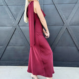 Sage The Label Dresses Cabaret Cowl Neck Scarf Maxi In Wine