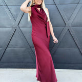 Sage The Label Dresses Cabaret Cowl Neck Scarf Maxi In Wine