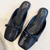 Shu Shop Andrea Mule In Black Snake - Infinity Raine