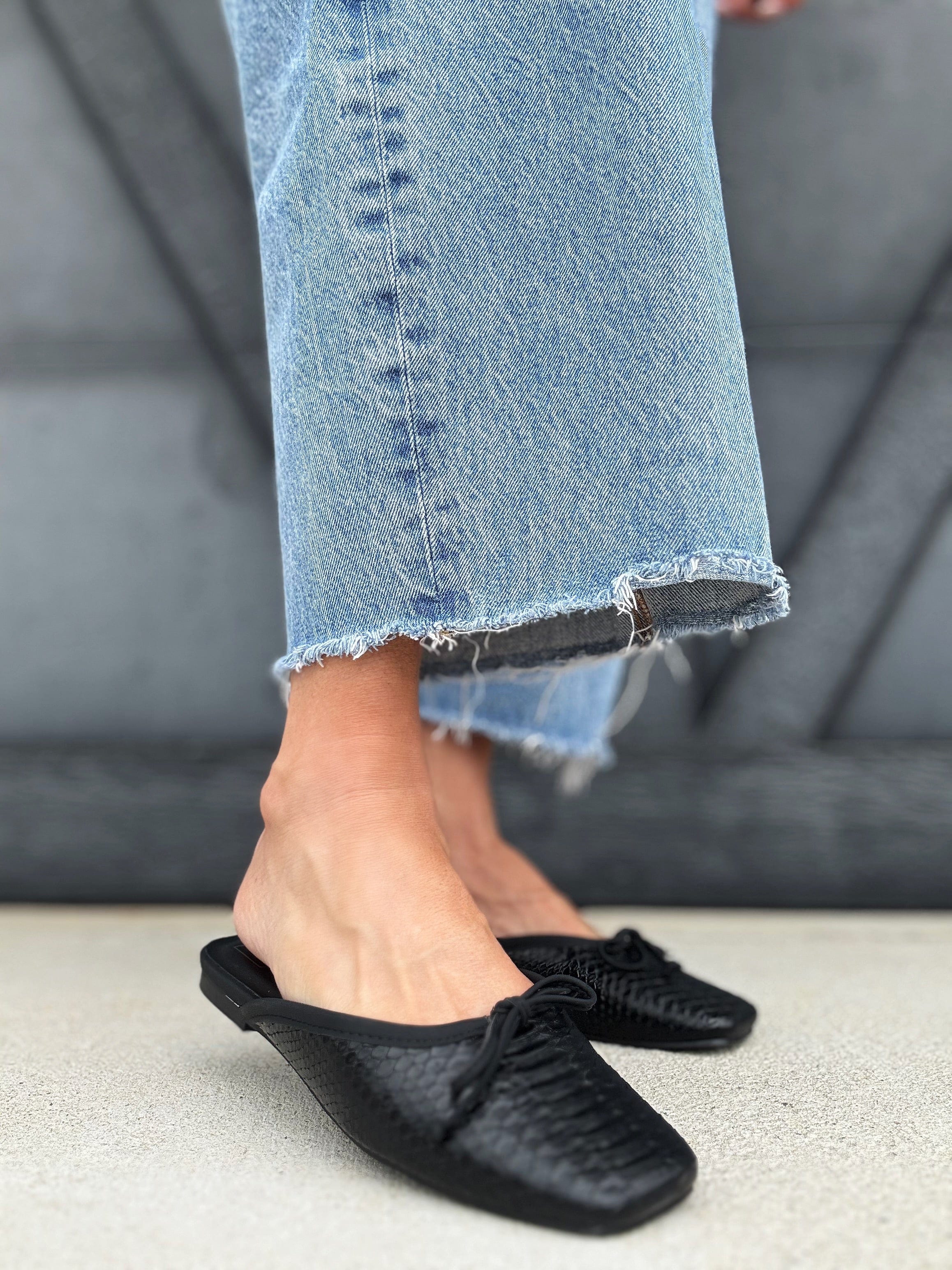Shu Shop Andrea Mule In Black Snake - Infinity Raine