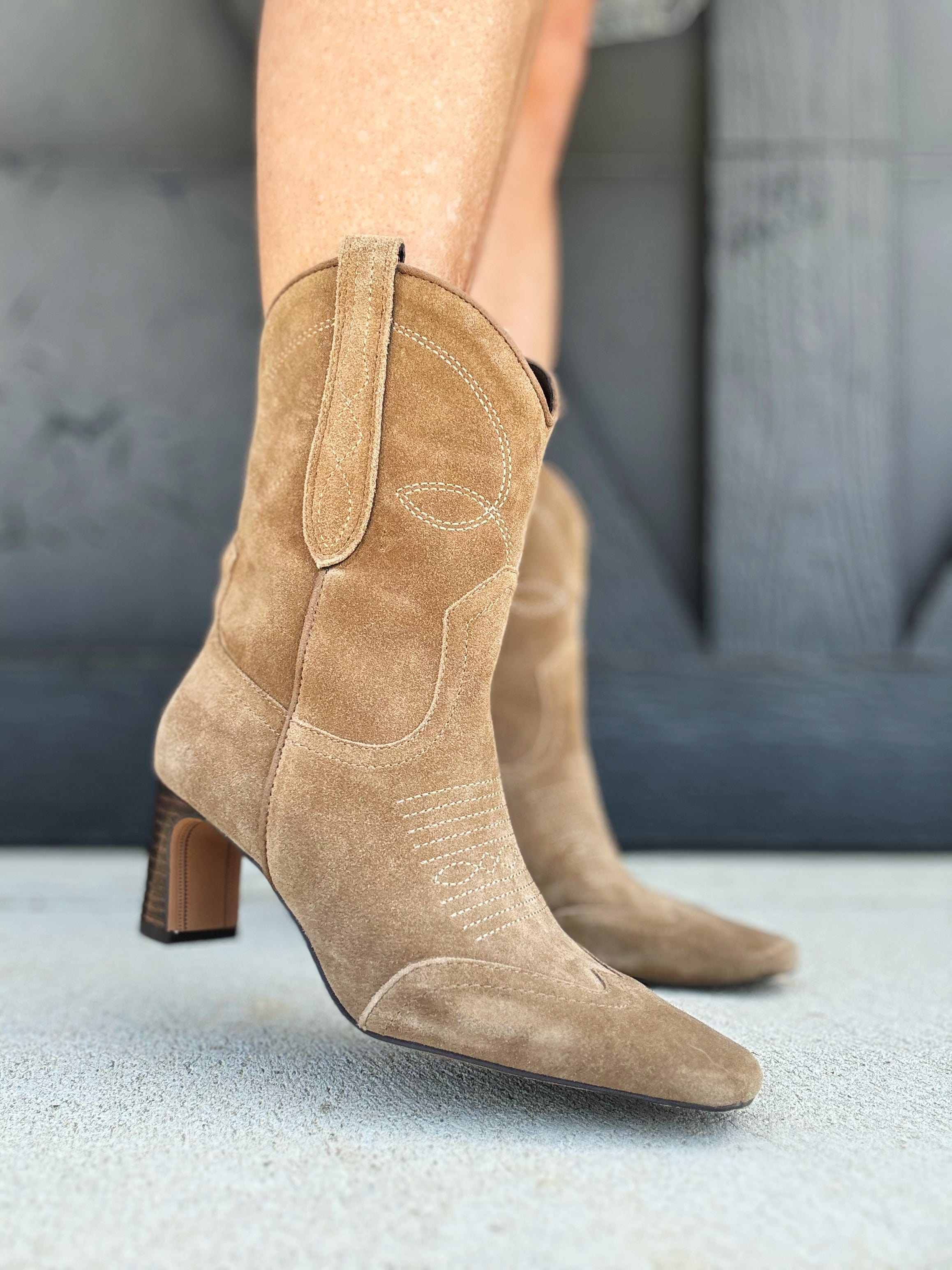 Steve Madden Josefine Suede Western Booties - Infinity Raine