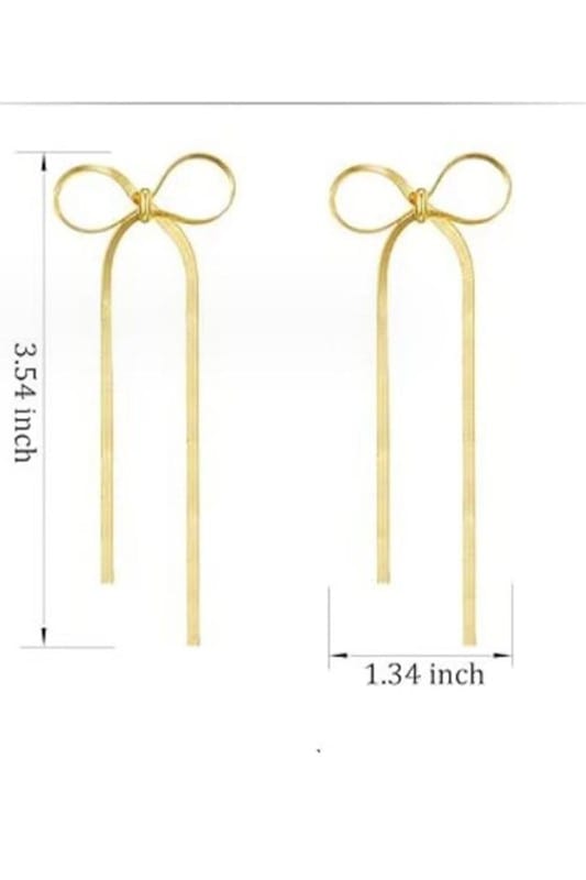 Tassel Bow Tie Pin Earrings-Multi - Infinity Raine