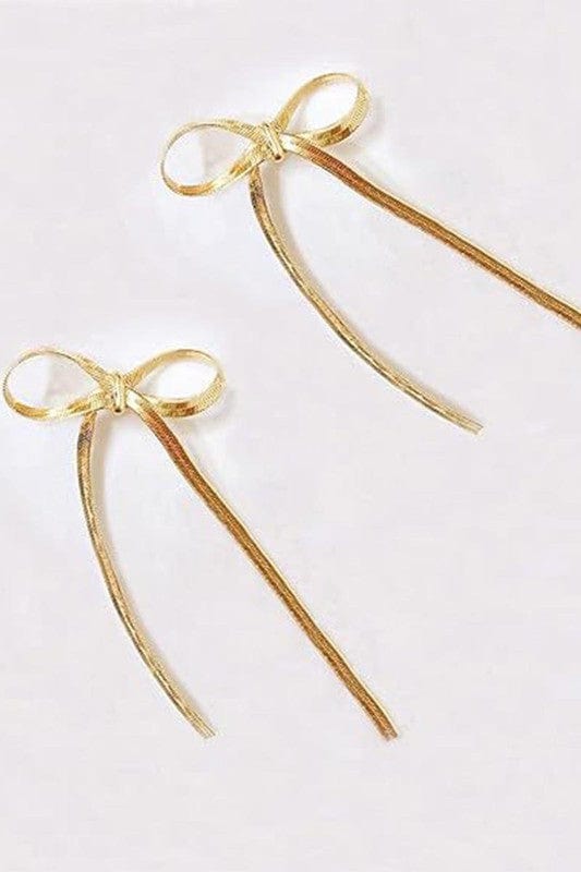 Tassel Bow Tie Pin Earrings-Multi - Infinity Raine