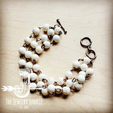 White Turquoise Triple Strand Bracelet - Infinity Raine