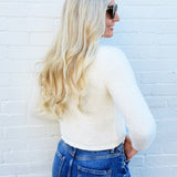 The Workshop Studio Outerwear - Cardigans Fuzzy Knit Cardigan In Cream