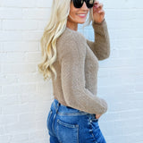 The Workshop Studio Outerwear - Cardigans Fuzzy Knit Cardigan In Light Mocha